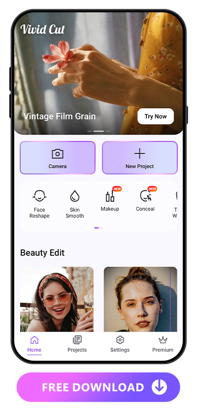 launcher image of Vivid Glam with features listed